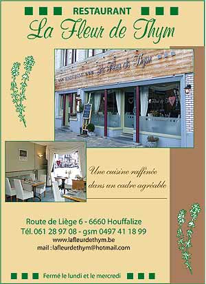 restaurant, fleur, thym, houffalize, reduction, 5, euros, restaurant, fleur, thym, houffalize, reduction, 5, euros,