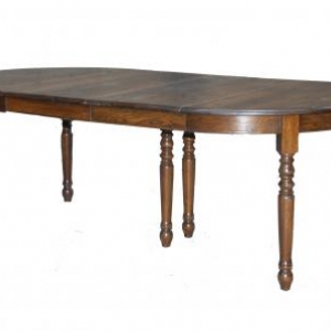 table ronde en chene massif avec 2 allonges
