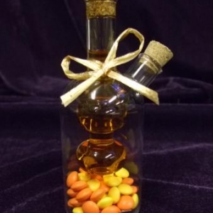 Bouteille Pt Mod Amaretto et lentilles 4.5 H 13 cm diam 4 cm