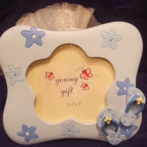 porte photo sandale bleu 6.95 € h 16 cm x 13 cm 