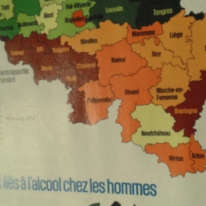 Deces en relation avec le diabete (avec l'alcool, c'est la carte du dessous).