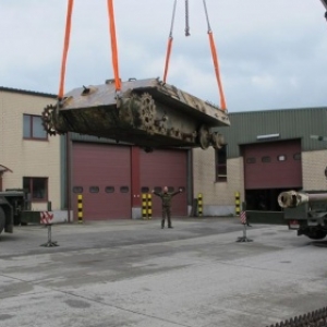 Le Panzer arrive en son lieu de cure, Bastogne (ph. Ph. J. Elias)