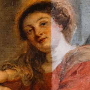 "La Vierge trônant entourée de Saints" (Peter-Paul Rubens/gros plan de la restauration) © Ph. : « KMSKA »