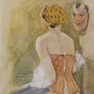 « Femme au masque japonais » (Félicien Rops/vers 1880-1885) ⓒ Collection privée