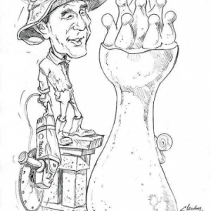 caricature de Kazuyoshi Hirai par Olivier Claudon
