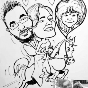 caricature pour un mariage