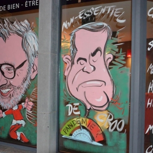 Vitrines peintes pour NOEL par Jean-Marie Lesage
