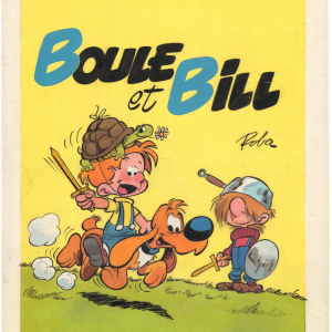 Album N°7 des gags de Boule et Bill, Tome 7, 1971, Couverture de l’album. Gouache sur papier. 32,2 x 22 cm. © Jean Roba / Studio Boule et Bill 2024