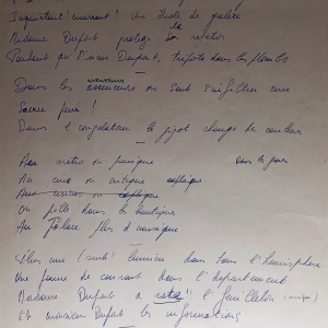 Page de composition ( Expo Pierre RAPSAT jusqu'au 1er octobre 2023 / photo F.Detry )