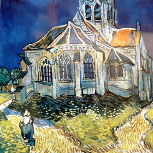 L'église d'Auvers, par Vincent van Gogh  ( photo : F. Detry )