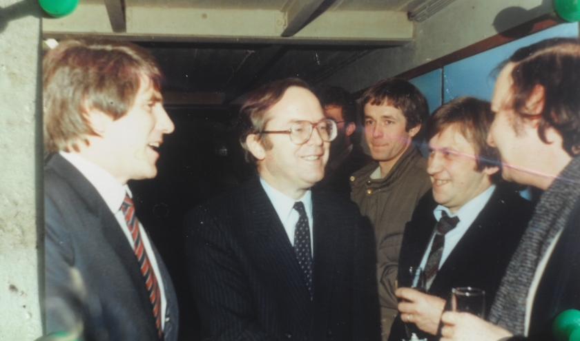 Guy Lutgen, le Premier ministre Wilfried Martens et trois Houffalois: Gérard Otto, Alphonse Henrard et René Dislaire (années 90)