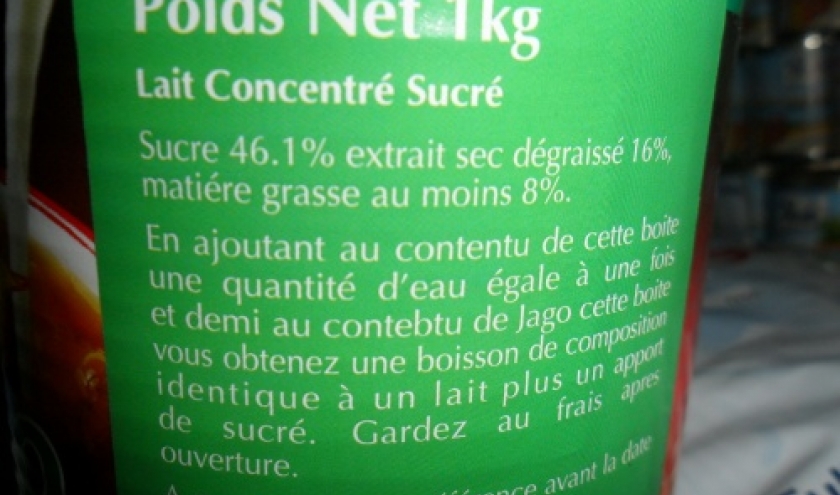 Jago, le "lait quotidien", pur sucre et graisse. Jago, le "lait quotidien", pur sucre et graisse.