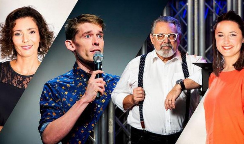 Belgorama » : Hadja Lahbib, Stanislas Ide, Philippe Reynaert & Lucie Rezsohazy © D.R./« Le Soir »