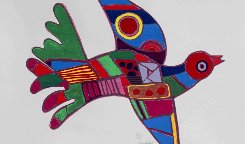 « Oiseau multicolore » (sérigraphie/1986) © Photo : Frederik Beyens