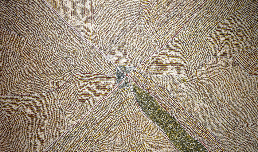 "Mountain Devil Lizard Dreaming" (Kathleen Petyarre) © "Galerie Art d'Australie" G-16 © Ph. : Fabien Sebo