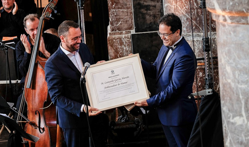 L. García Alarcón déclaré Ambassadeur de Namur par son bourgmestre, M. Prévot/2018