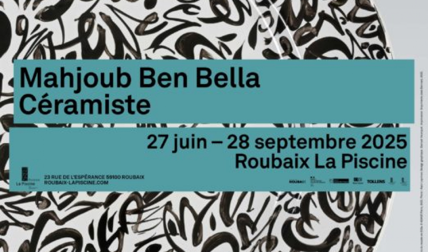 « Grand Plat noir et blanc »/1998 (M. Ben Bella) © « ADAGP »/Paris/2025 © « La Piscine » © Design graphique : Barluet Hourquet © Photo : Alain Leprince