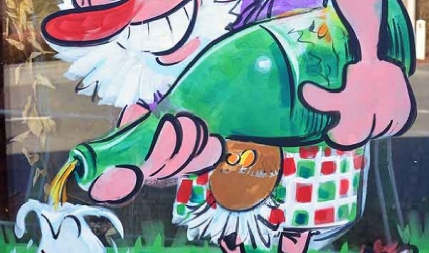 Achouffe peinture sur vitrine printemps Achouffe peinture sur vitrine printemps