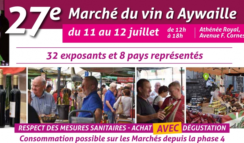 Marché du Vin d'Aywaille: 27e edition les samedi 11 & dimanche 12 juillet de 12H à 18H dans les cours de l'Athénée d'Aywaille, avenue François Cornesse 48 Marché du Vin d'Aywaille: 27e edition les samedi 11 & dimanche 12 juillet de 12H à 18H dans les cours de l'Athénée d'Aywaille, avenue François Cornesse 48
