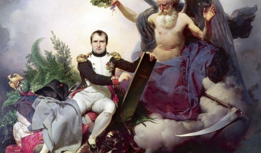 Napoléon Ier couronné par le Temps, écrit le Code Civil, Jean-Baptiste Mauzaisse, 1833. ( GETTY IMAGES ) Napoléon Ier couronné par le Temps, écrit le Code Civil, Jean-Baptiste Mauzaisse, 1833. ( GETTY IMAGES )