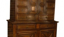 buffet double-corps en chene 2 portes et 12 tiroirs ( Normandie, fin 17eme siecle, debut 18eme siecle)
