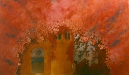 Jean DELESCLUZE (1871-1947) Decormaquette voor Parsifal van Wagner, 1914 aquarel, pastel en potlood op papier (Brussel, De Munt)